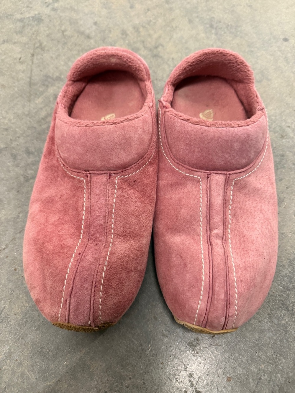 Acorn Pink Suede Slip-On Slippers